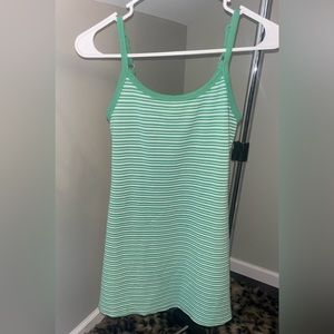 American Eagle, Green and White Striped Dress